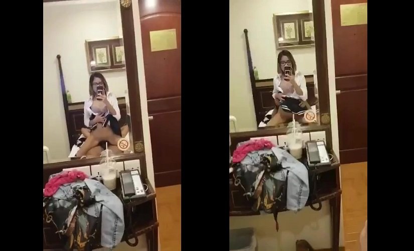 Clip: Em kính cận mặc đồ nữ sinh tự quay phim cưỡi ngựa trước gương - Clip Hot Việt